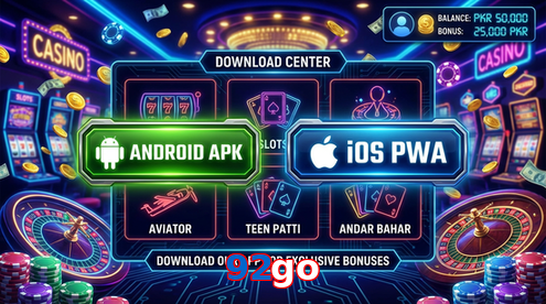 Main screen of 92Go download page for PK players